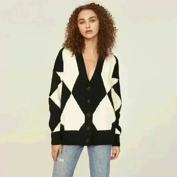 PISTOLA Denim Evelyn Oversized Diamond Cardigan - Picture 16 of 16